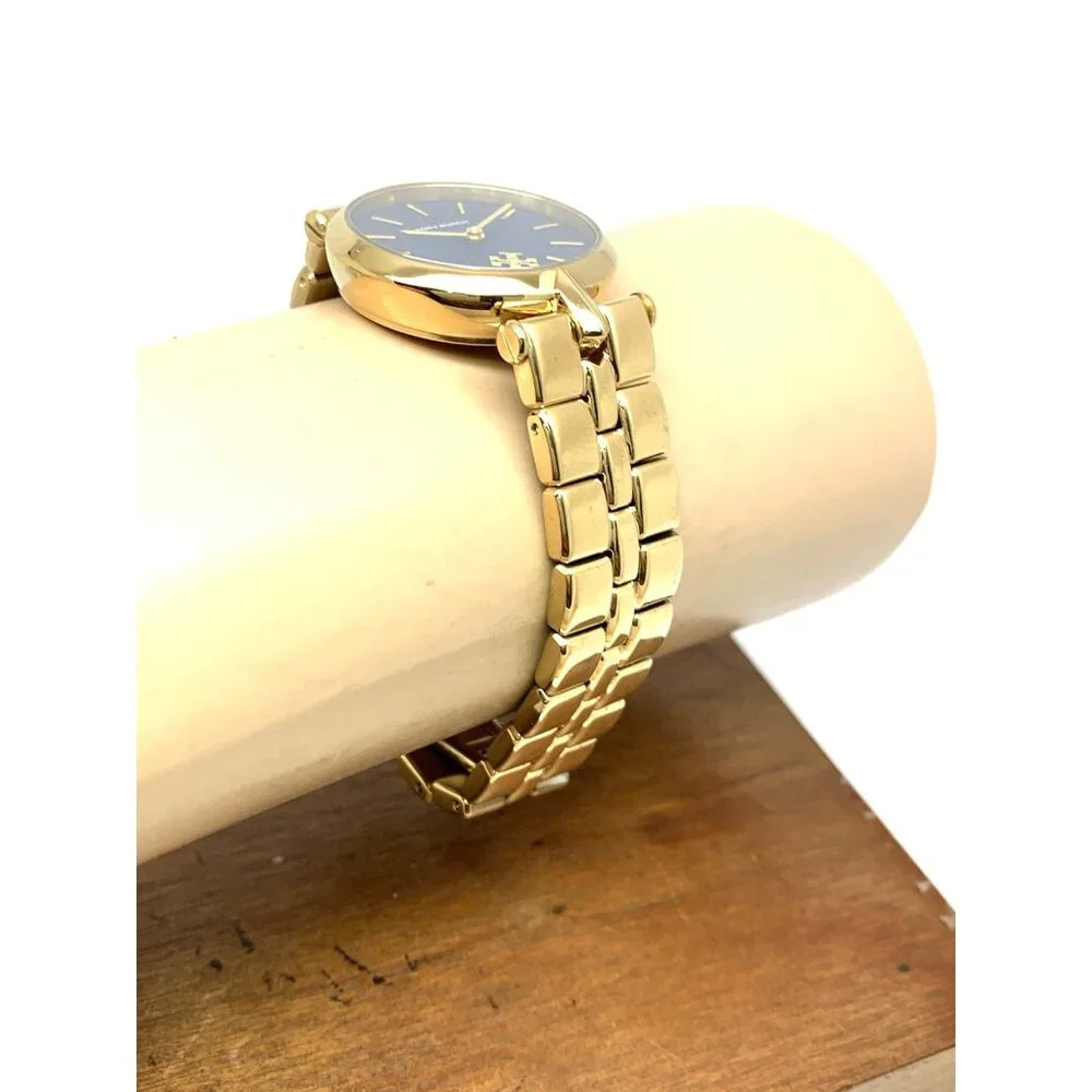 Tory Burch Women's Watch TBW2043 Kira Quartz Blue Dial Gold Stainless Steel 30mm